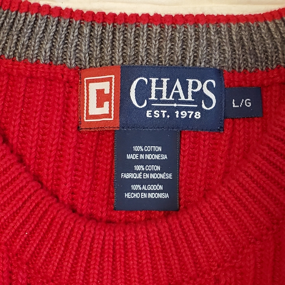 Chaps Men's Red Sweater - Picture 4 of 4